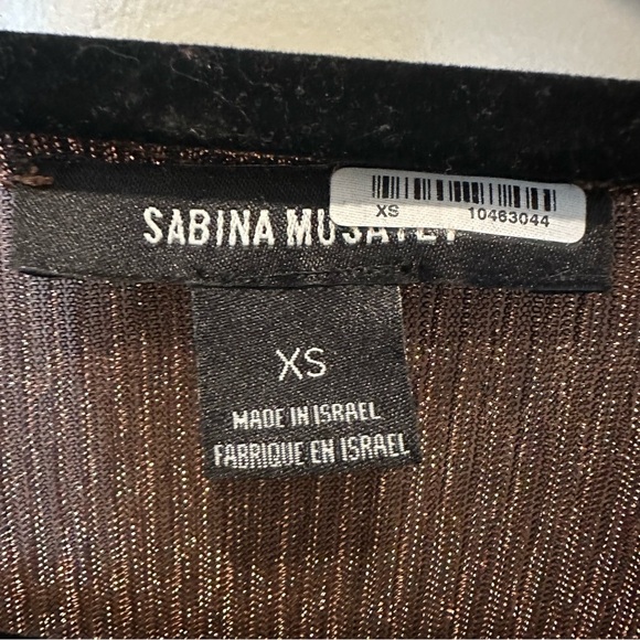 Sabina Musáyev Carry Tiered Metallic Longsleeve Dress Bronze Size Extra Small XS - Picture 7 of 7